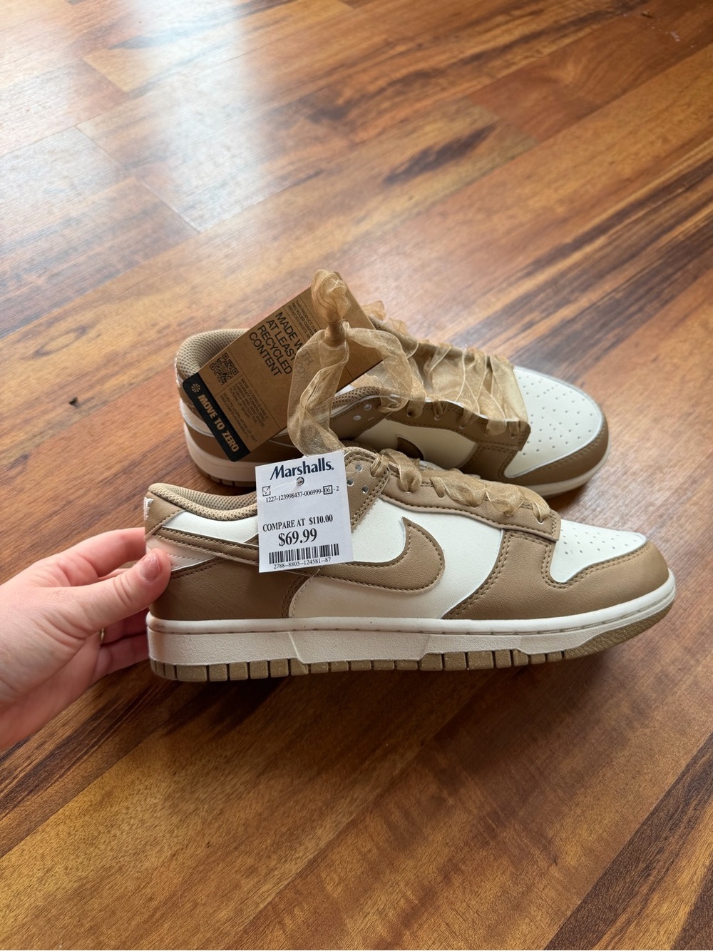 Nike Women’s Low-Top Sneakers in Tan and White